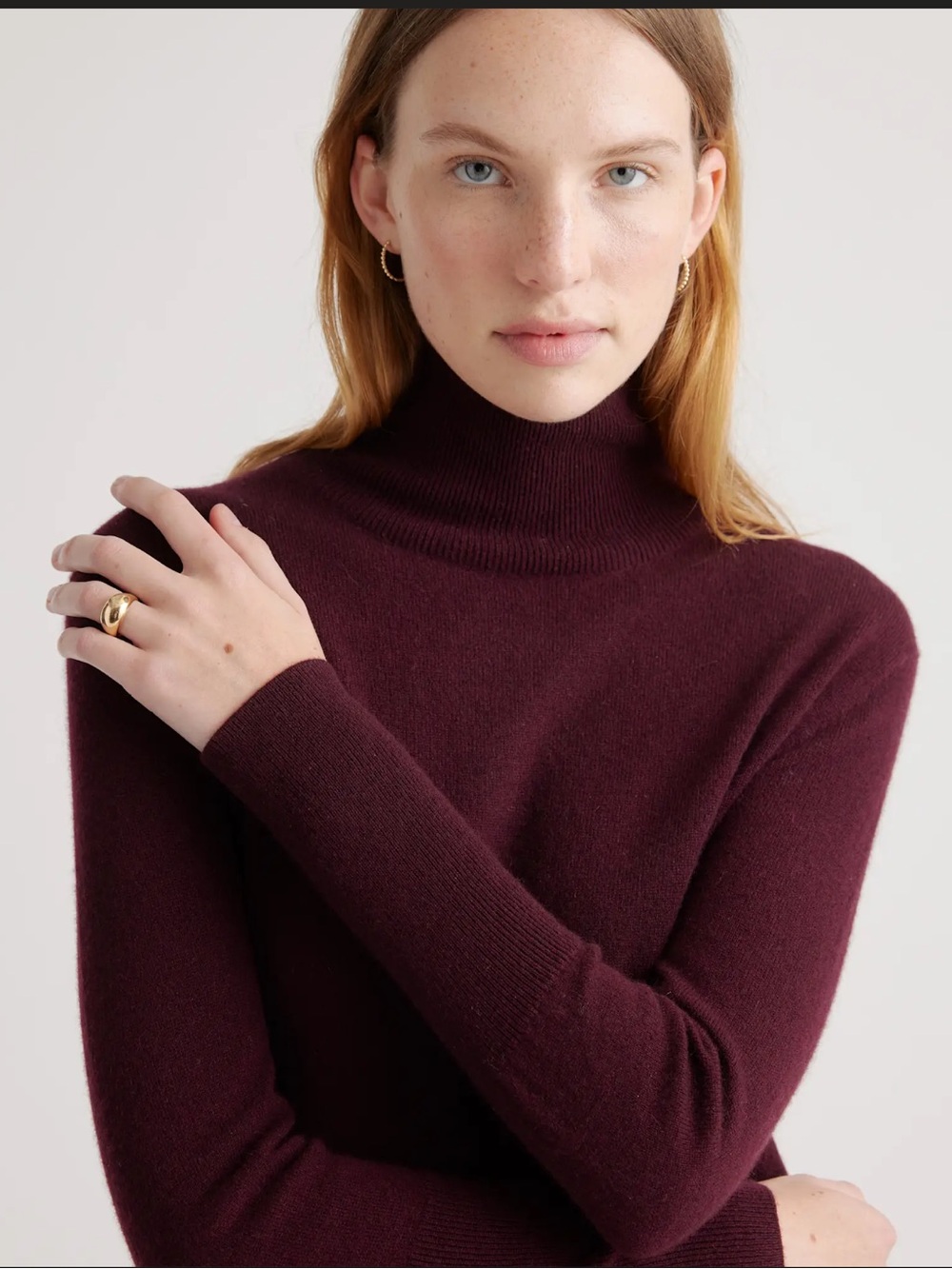 Quince Mongolian Cashmere Turtleneck Sweater Dress Red Burgundy Wine Tasting XL - Picture 5 of 12